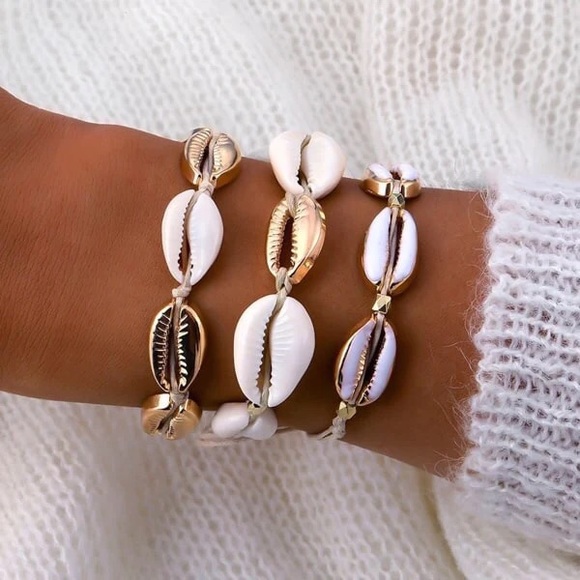 Free People | Jewelry | New Set Of 3 Cowrie Shell Bracelets | Poshmark